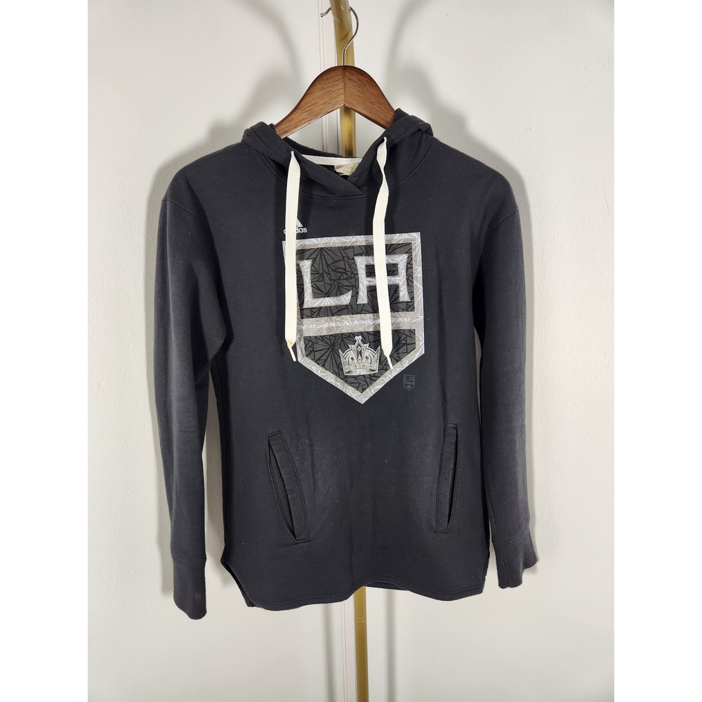 Adidas‎ 2017 NHL LA Kings Black Hoodie Sweatshirt Side Pockets Size Small